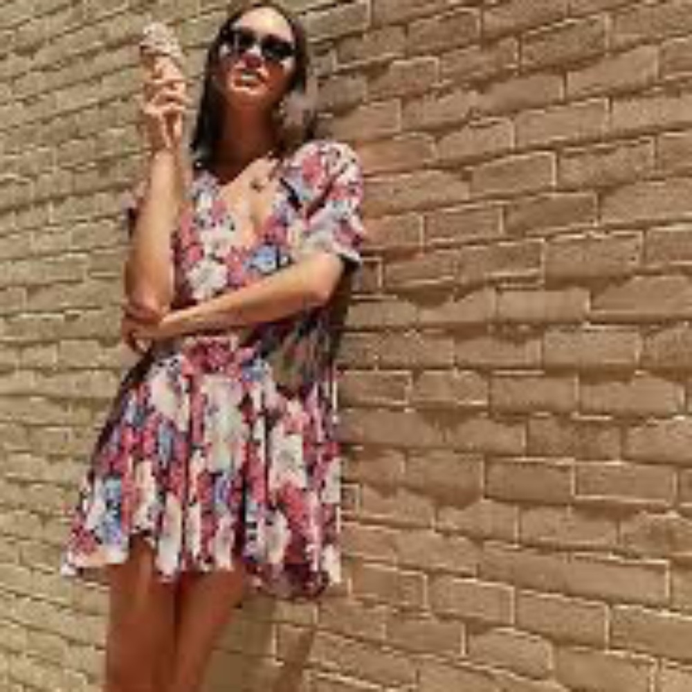 Free People Sugar Crush Floral Print Mini Dress XS